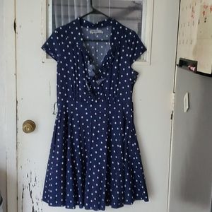 Navy blue, polkadot dress